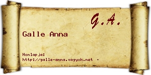 Galle Anna névjegykártya